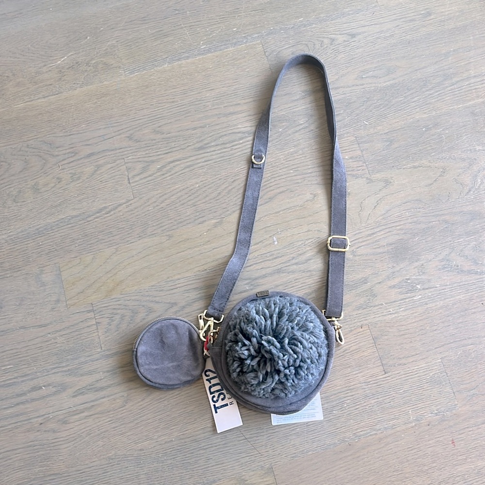 TSD12 suede crossbody grey